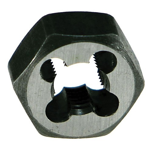 Drillco 336E220A 3360E Hex Rethreading Die, M22x1.5 Thread, Carbon Steel