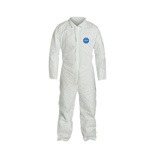 DuPont™ TY120S-2XL Coverall, 2X-Large, White, Tyvek 400, 29 1/4 in Chest, 31 in Inseam Length