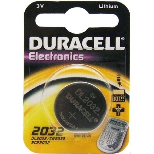 Duracell® DL2032BPK Coin Battery, Lithium Manganese Dioxide (Li/MnO2), 3 Nominal, 200 mAh Nominal Capacity, 2032, 3.3 Charge