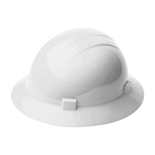 ERB19221 Hard Hat, 6-1/2 in Fits Minimum Hat, 8 in Fits Maximum Hat, Polyethylene (HDPE), 4-Point Ratchet Suspension, Class C, G, E ANSI Electrical Class Rating, Type 1 ANSI Impact Rating, Graphics: None, Yes Slotted, White