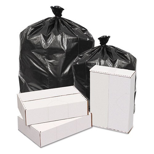 Essendant 385820 Waste Can Liner, 60 gal, 58 in Length, 38 in Width, Plastic, Black