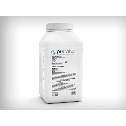 Evaclean puratabs™ ESPT13.1G Sanitizing and Disinfecting Tablet, 3.3 g, Tub, Liquid, 0.5 to 5550 ppm Concentration, Colorless