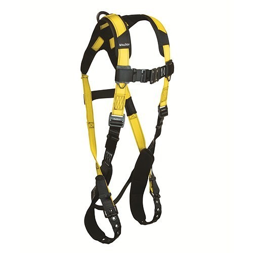 FallTech® 7021B2X Harness, 1D Standard Non-Belted Full Body, 2X-Large, 425 lb, Polyester Strap, Tongue Leg Strap Buckle, Quick Connect Chest Strap Buckle, Viny Shoulder Strap Buckle, Alloy Steel Hardware, Yellow/Black