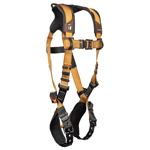 FallTech® 7080B2X Harness, Standard Non-Belted Full Body, 2X-Large, 130-310 lb, Polyester Strap, Aluminum Hardware, Brown