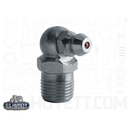 G.L.HUYETT™ A1613 Grease Fitting, 1/8-27 in, 0.84 in Overall Length, Zinc Clear, Steel, 0.3 in Shank Length