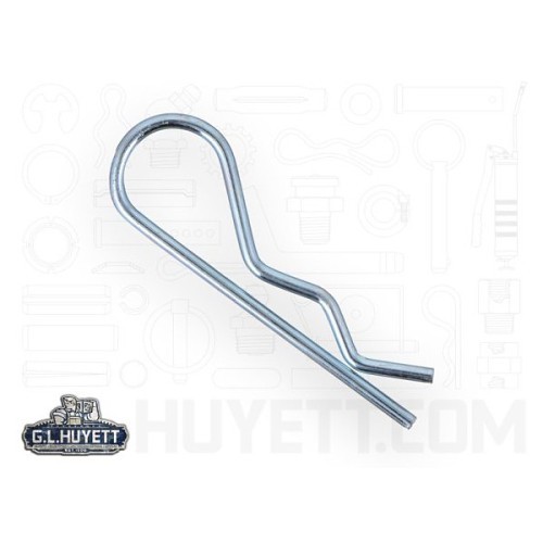 G.L.HUYETT™ BP-221 Hitch Pin, 0.047 in Dia, 0.594 in Overall Length, Spring Wire, Zinc Clear, MB Grade