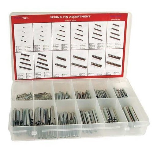 G.L.HUYETT™ DISP-SPM375 Spring Pin, Assortment, Carbon Steel, Plain