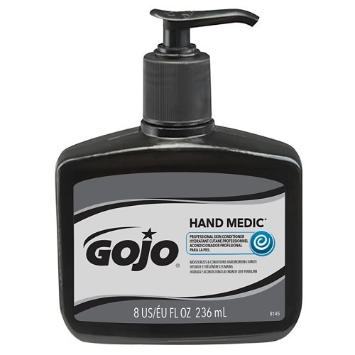 GOJO® HAND MEDIC® 8145-06 Skin Conditioner, 8 oz Nominal Capacity, Bottle, Liquid, Fragrance-Free, Opaque/White