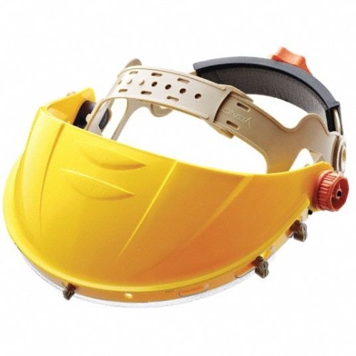 Gateway Safety® GAT677 Face Shield Headgear, Yellow, HDPE, For Use With: 675 and 685 Visors, Ratchet Adjustment