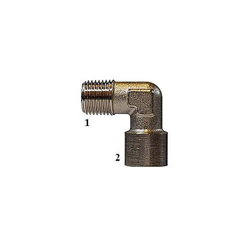 90 deg Adapter, 90 Deg Adapter, 1/4 in Nominal, Male BSPT x Female BSPP, Forged Brass