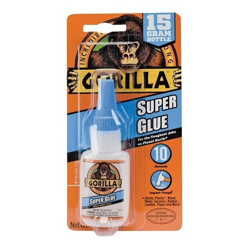 Gorilla® 5121322 Super Glue, 5 g, Bottle, Liquid, Straw/White Water, 1.1 Specific Gravity