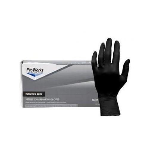 HOSPECO® ProWorks® GL-N107F-XL Black Nitrile Exam Gloves, X-Large, #10, Nitrile