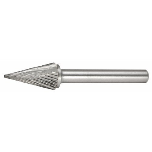 HTC Rico B71234D Burr, Cone Head Shape, 1/4 in Head Dia, 3/4 in Overall Length