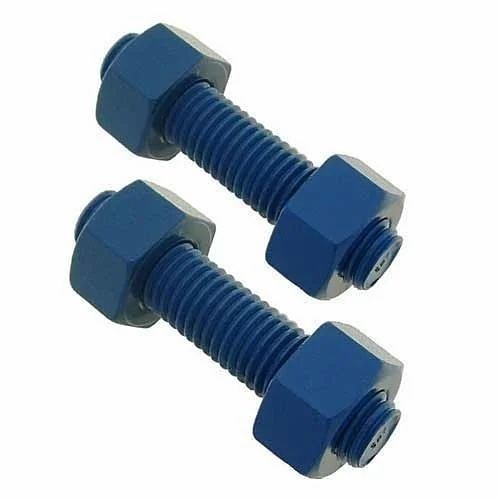 Houston DMFT7112C0750F Fully Threaded Stud, Imperial, 1-1/8-7 in, 7-1/2 in Overall Length, ASTM A193 Steel, Fluorokote #1 Blue, Material Grade: Gr B7