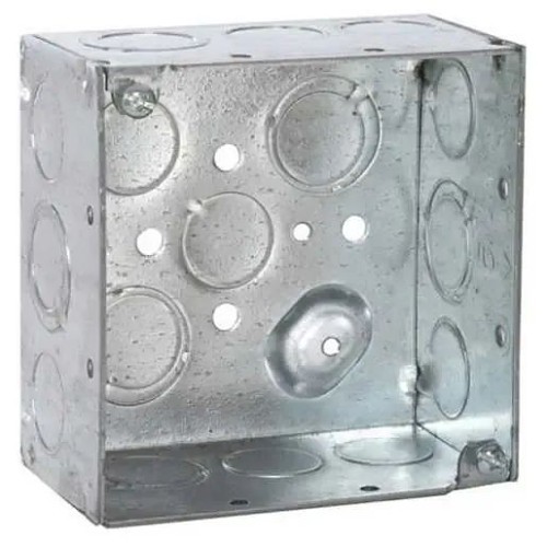 Hubbell® RACO® 6150908 Square Box, Steel, 2 Gangs, 12 Knockouts