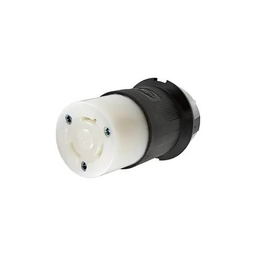 Hubbell® Twist-Lock HBL2643 Locking Plug, 480 VAC, 30 A, 2 Pole, 3 Wires, Black/White