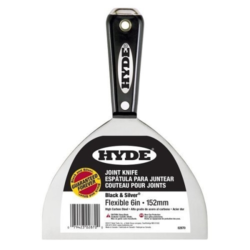 Hyde® 02870 Putty Knife, 6 in Blade Width, Carbon Steel Blade, 4-1/2 in Blade Length, ASME Specifications Met