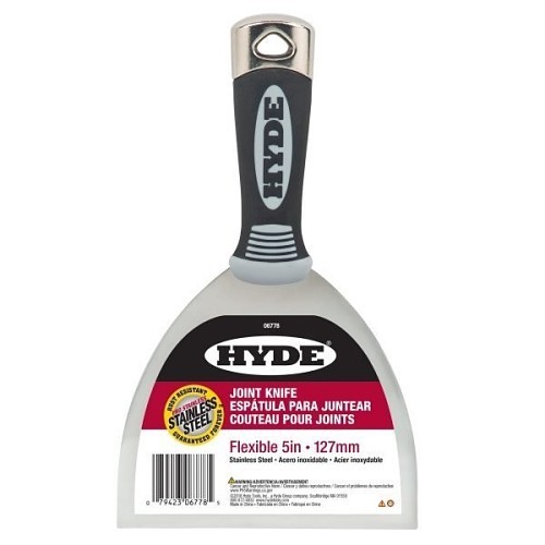 Hyde® 06258 Putty Knife, 1-1/4 in Blade Width, Stainless Steel Blade, 3-7/16 in Blade Length, Stiff Blade Flexibility, Cushion Grip Grip