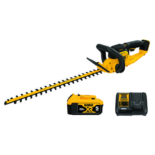 DeWALT® 20V MAX* MATRIX™ DCHT820P1 Hedge Trimmer Kit, 3/4 in Cutting, Hooked Tooth/Double Sided Blade, 20 V, Lithium-Ion Battery, Plastic Housing