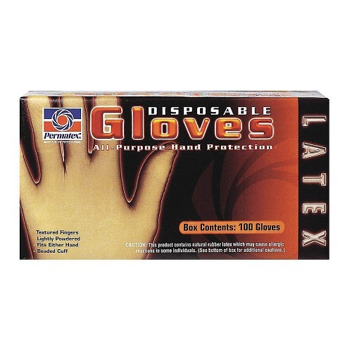 ITW Polymers Adhesives Permatex® 09182L Disposable Gloves, Large, #9, Latex