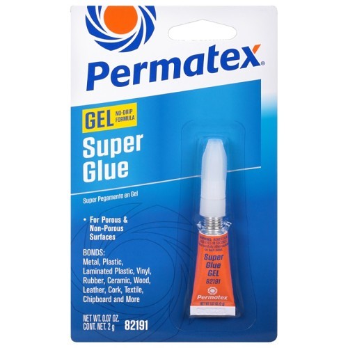 ITW Polymers Adhesives Permatex® 82191 Super Glue Gel, 2 g, Tube, Gel, Clear