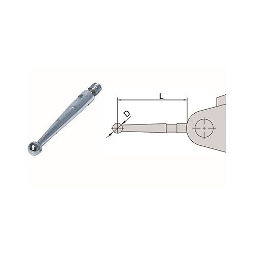 Insize 6284-11 Drop Indicator Contact Point, 1/2 in Contact Point Length, Ruby Contact Point, 0.079 in Ball Dia, For Use With: 2380-31, 2380-35, 2381-31, 2381-35, 2398-03, 2399-03 and 2386-006A Dial Test Indicators