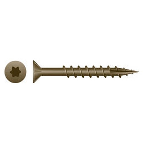 Intercorp XT815WV Wood Screw, Imperial, #8, 1-5/8 in Overall Length, Flat Head, Star Drive, WAR Coated