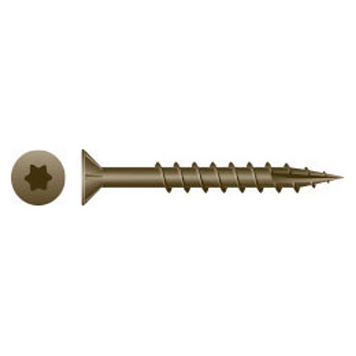 Intercorp XT930W Wood Screw, Imperial, #9, 3 in Overall Length, Flat Head, Star Drive, WAR Coated