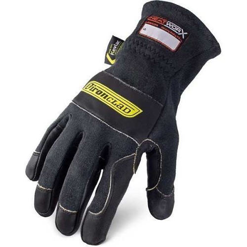 Ironclad Performance Wear HEATWORX® 6XFR-03-M Heat Resistant Gloves, Medium, #8, Silicon Rubber, Black, Straight Cuff, Silicon, 600 deg F Maximum Temperature, Padded Konovex