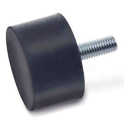 J.W. Winco® 352-60-40-M10-S-55 Threaded Stud, 2.36 in Base Dia, 40 mm Height, 2500-5000 lb-ft, M10 x 1.50, Natural Rubber (NR), Vulcanized