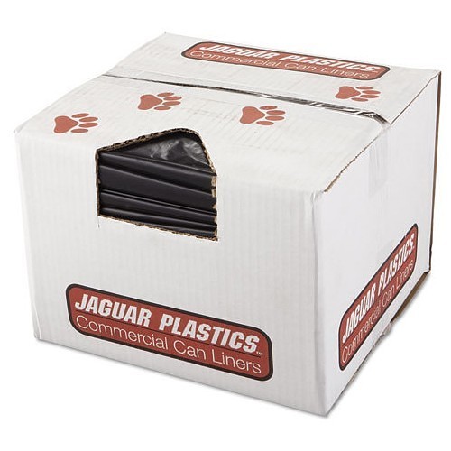 Jaguar R3858HH Can Liner, 60 gal, 58 in Length, 38 in Width, Plastic, Black