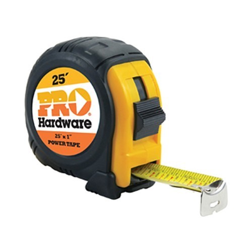 Johnson 1815PROH Tape Measure, 25 ft Blade Length, 1 in Blade Width, Steel Blade, Fractional Measuring System