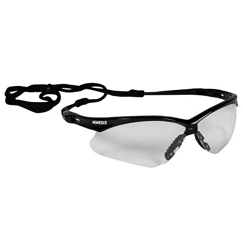 Kimberly-Clark Professional KleenGuard™ 25676 Safety Glasses, Anti-Scratch Lens Coating, Clear Lens, Half, Black Frame, Nylon Frame, Polycarbonate Lens, Universal