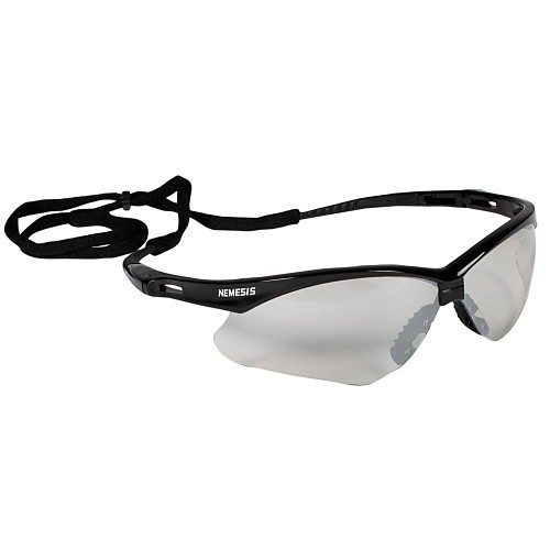 Kimberly-Clark Professional KleenGuard™ 25685 Safety Glasses, Anti-Scratch Lens Coating, Indoor/Outdoor Mirror Lens, Straight, Black Frame, Nylon Frame, Polycarbonate Lens, Universal