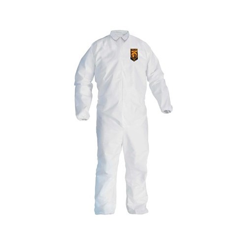 Kimberly-Clark Professional KleenGuard™ 46105 Coverall, 2X-Large, White, SMS Fabric, 30 in Chest, 41 in Inseam Length