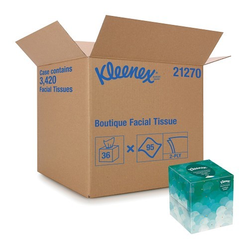 Kleenex® 21270 Boutique* Upright Facial Tissue, Paper, White