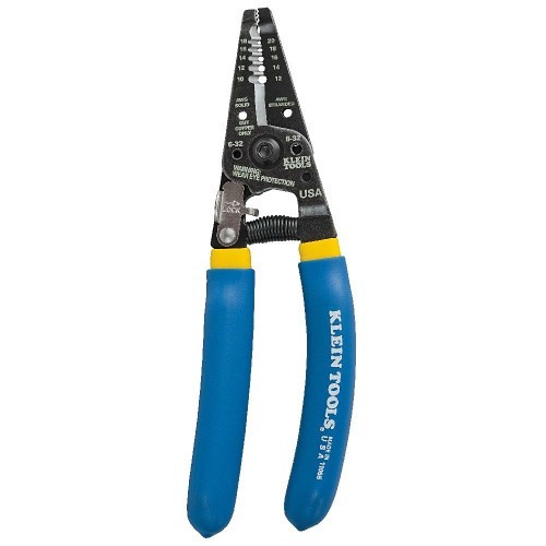 Klein® 11055 Wire Stripper, Solid and Stranded, 10-18 Solid, 12-20 Stranded AWG, Shearing: 6-32, 8-32