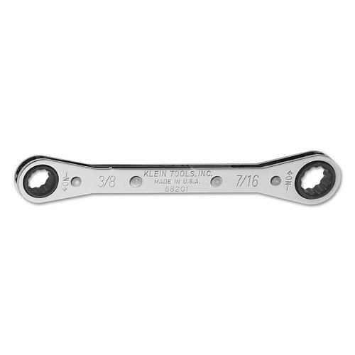 Klein® 409-68200 Box End Wrench, Imperial, 1/4 to 5/16 in Wrench Opening, 6 Points, 4-1/4 in Overall Length, Chrome Plated