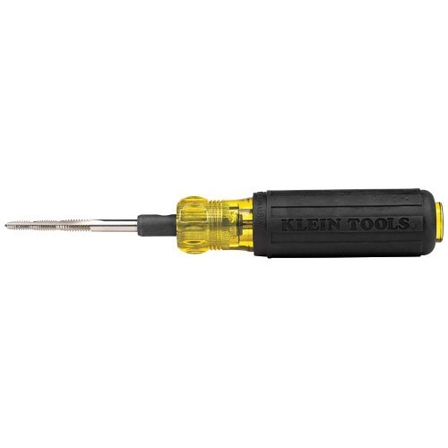 Klein® 626 Multi-Bit Screwdriver, 6-In-1 Tapping, Imperial, 6 Piece, Screwdriver Size Range: 6-32, 8-32, 10-32, 10-24, 12-24, 1/4-20 in, Cushion-Grip