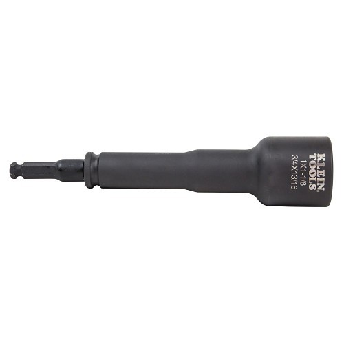 Klein® NRHD4 Square Impact Socket, Hands-Free Adjustment, Imperial, Hex/Square Drive, 7/16 Hex, 1/2 Square in Drive, Single-End Impact Socket, 3/4, 13/16, 1, 1-1/8 Square in Socket, 4 Points