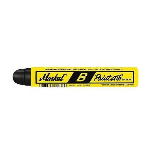 LA-CO Industries Tempil® PAINTSTIK® 80223 Paint Marker, 11/16 in Tip, Round, Black, 12/Box
