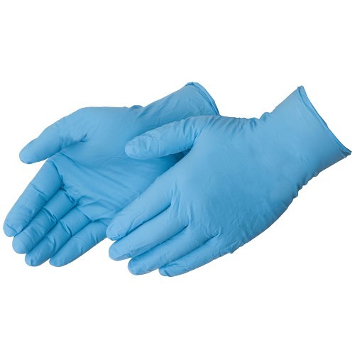 Liberty Glove 2010WCM Disposable Gloves, Medium, #8, Nitrile, Blue, 4 mil Thickness, Standard-Grade