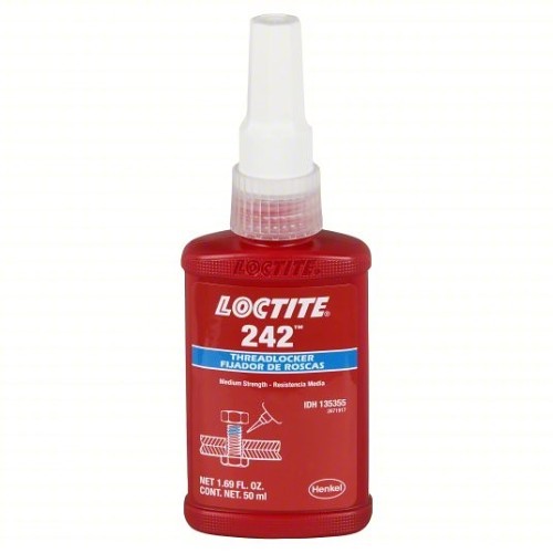 Loctite® 135354 242® Removable Medium Strength Threadlocker, 10 mL Bottle, Liquid Form, Blue