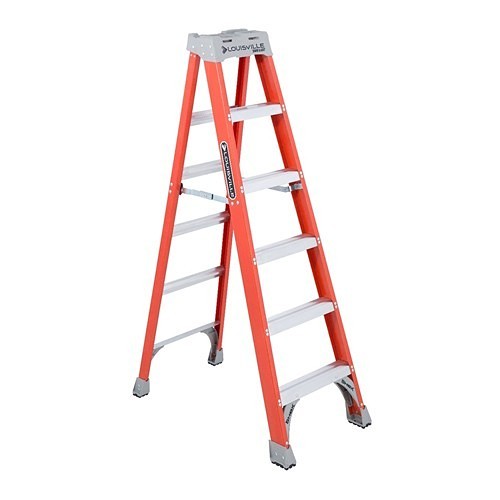 Louisville® 443-FS1506 Step Ladder, 72 in Ladder Height, 300 lb, ANSI Code: Type IA, Fiberglass, 5 Steps