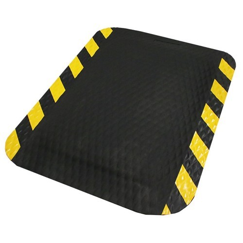 M.K. Morse® 4244X16 Anti-Fatigue Mat, 7/8 in Thickness, Nitrile, Diamond-Plate Surface, Black/Yellow