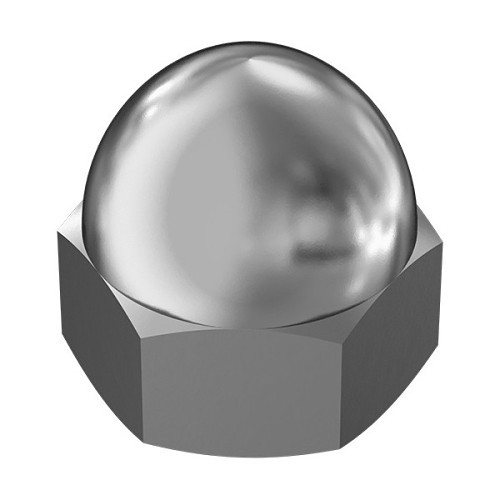 Acorn Nut, Imperial, 5/8-18 in, Steel, Zinc Plated