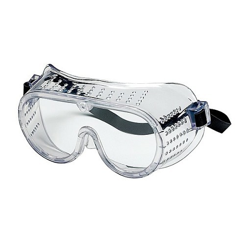 MCR Safety 2225R Safety Goggles, UV-AF Anti-Fog Lens Coating, Clear Lens, Polycarbonate Lens, 99.9 % UV Protection, Rubber Strap, Clear Frame