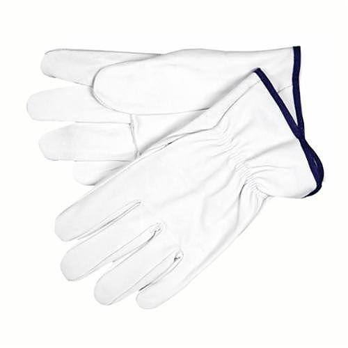 MCR Safety 3603-L Work Gloves, Driver Glove Type, Large, #9, White, Slip-On Cuff, Unlined