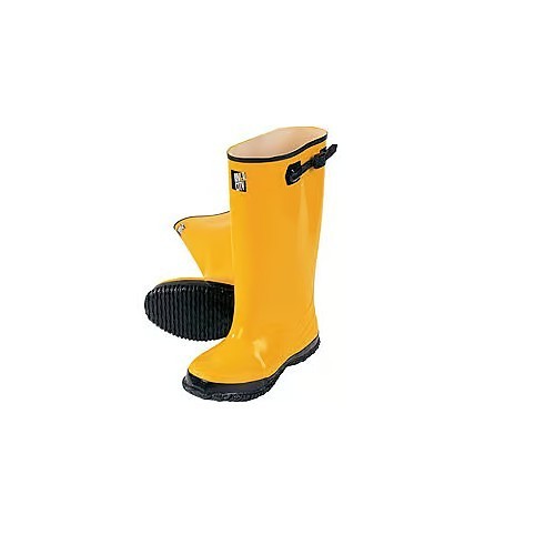 MCR Safety BYR10014 Slush Knee Boot, Men, Fits Shoe Size: #14, Plain Toe, Yellow, Cleated Sole, Adjustable Strap with Buckle Closure, Rubber Upper & Midsole, Rubber Outsole, 17 in Height