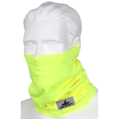 MCR Safety IG8 Hi-Vis Lime Insulated Neck Gaiter, Polyester Spandex Fleece Stretch Fabric, One Size Fits All